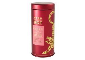 Red tin of Hwa Gung Tea Legends Series AliShan Alpine Jin-Xuan Tea with pink label