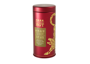 Red tin of Hwa Gung Tea Legends Series Chuan-Fan Classic Estate Oolong Tea with brown label