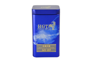 Blue tin of Hwa Gung Tea Eternity Series Reserved LiShan Alpine Red Oolong Tea