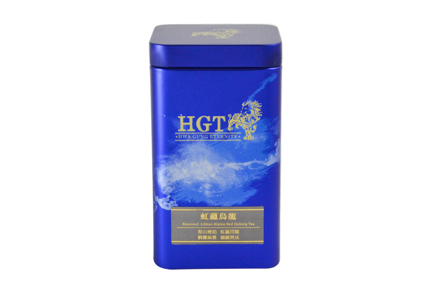 Blue tin of Hwa Gung Tea Eternity Series Reserved LiShan Alpine Red Oolong Tea