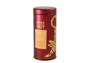 Red tin of Hwa Gung Tea Legends Series Selected AliShan Alpine Oolong Tea with orange label